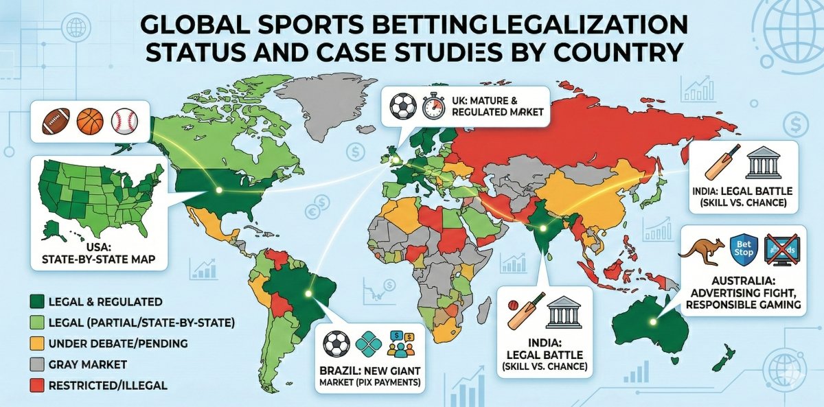 Global Sports Betting Legalization Status and Case Studies by Country